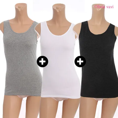 올리비아바비 여성속옷 면나시/면끈나시 3매세트