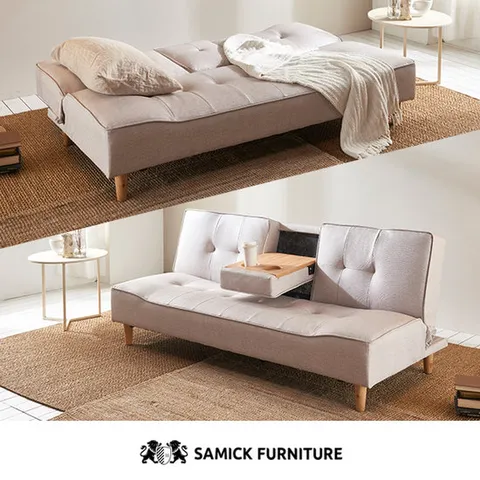 [삼익가구]웨슨 3인용 컵홀더 접이식 소파베드