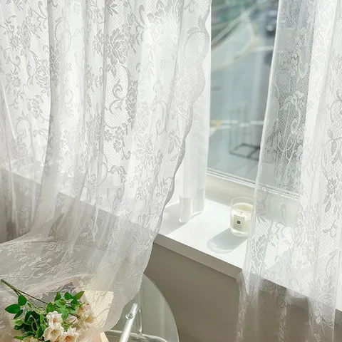 까르데코 로코코 긴창 앤틱 레이스커튼 2장