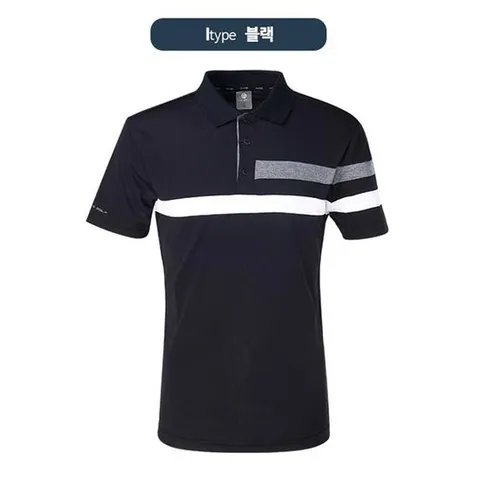 [삼정] 스트레치 카라반팔 티셔츠[I타입 블랙]