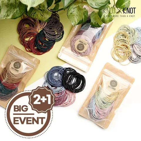 [체험특가][knotxknot] 투뿔원 100pcs팩 아주가는 심리스 머리끈 고무줄