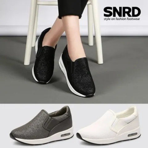 [무료배송] (국내산) 키높이(6cm) 고탄성 여성 Air-슬립온슈즈