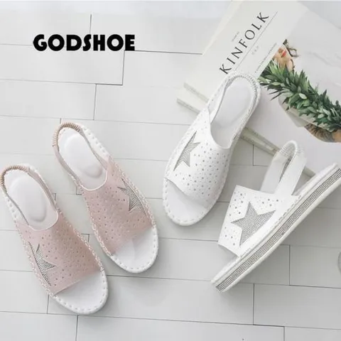 [갓슈]갓슈 큐빅스타 펀칭 스트랩샌들 큐빅샌들 보석샌들 (51732