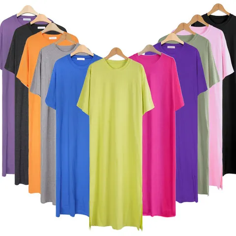 여름원피스 무릎기장 반팔롱원피스 홈웨어 면100