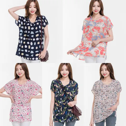 이라인 아로하 인견 블라우스 롱티셔츠 (~2XL) 빅사이즈