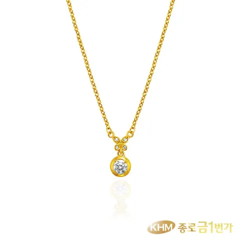 여자 순금 목걸이 꽃볼  7.5g