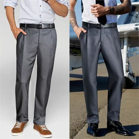 [리오]LIO냉감플릿 원턱 정장바지 여름신사바지 남성양복바지