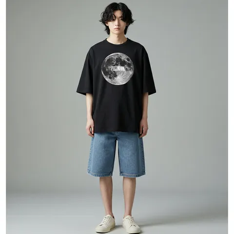 오버핏-남여공용 면100% 반팔티(lunar)