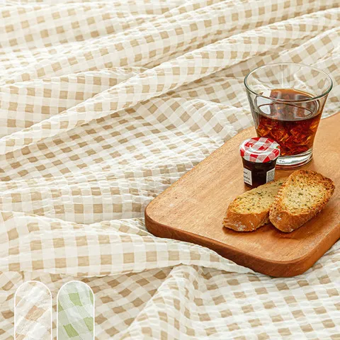 아토앤알로 깅엄체크 시어서커 여름 홑이불 Q