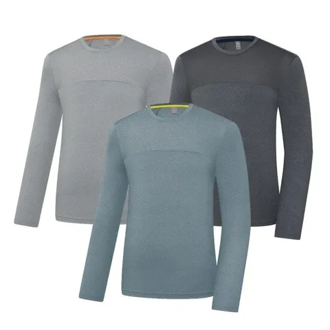 콜핑 멜란지 원단 기능성 운동복 남성 등산 긴팔 티셔츠