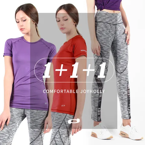 여성 요가복 클레어 J 3종 세트 반팔티 9부 레깅스 상하의 JY179