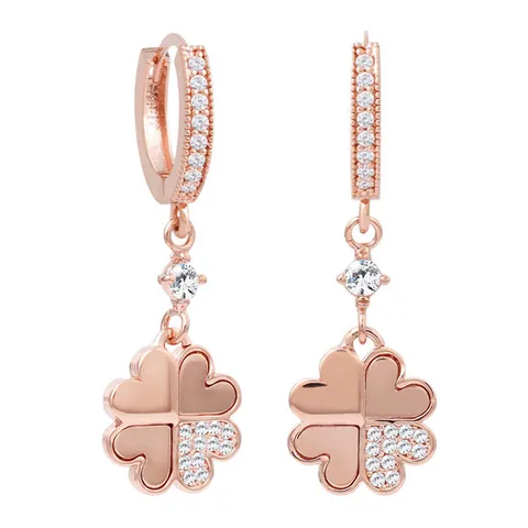 [미니아트] 마샹스 / 14K 금침 로즈골드 크로바 원터치 귀걸이