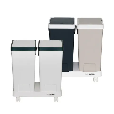 인테리어 재활용 분리수거함 2p / 휴지통 원터치