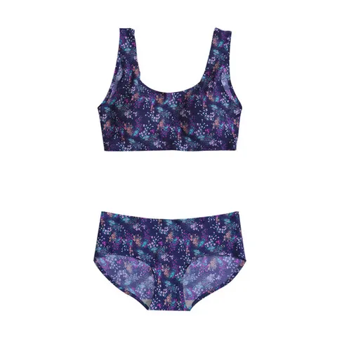 라페어 블루 패턴본딩 소프트 브라세트 LWSDE787-BU