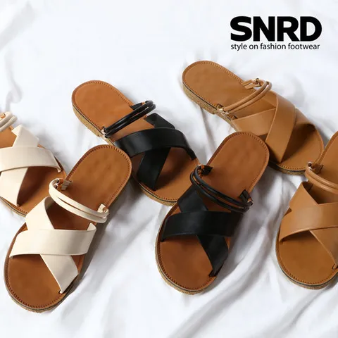 [무료배송] Summer 데일리 크로스 더블라인 여성 샌들/슬리퍼