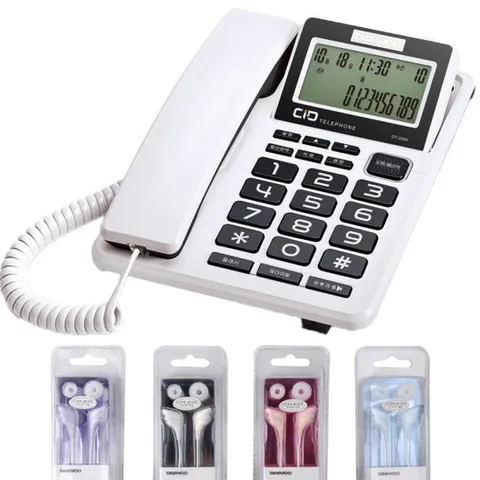 대우발신자표시 유선전화기 DT-3360 화이트 집전화 사무실 매장DE-301무료이어폰추가 이어폰 색상 랜덤발송