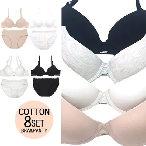 면브라팬티 여성속옷세트 8종세트 순면코튼 면속옷