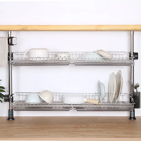 국내생산 무설치 기둥식 씽크선반 2단골드 (700mm)