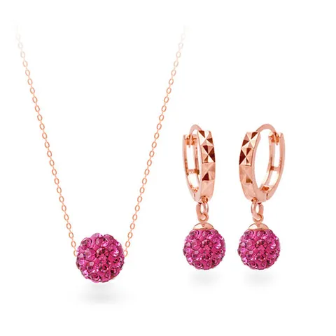 [메리그린] 탄생석 2종세트 루비 (골드핀귀걸이+목걸이)