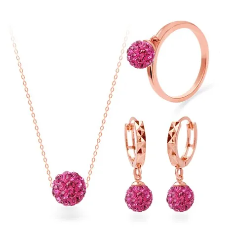 [메리그린] 탄생석 3종세트 루비 (귀걸이+목걸이+반지)