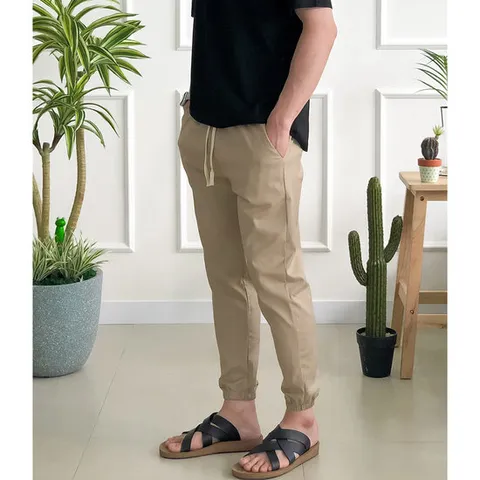더제이엘 / 9부 린넨 바지 남자 여름 스판 조거 마