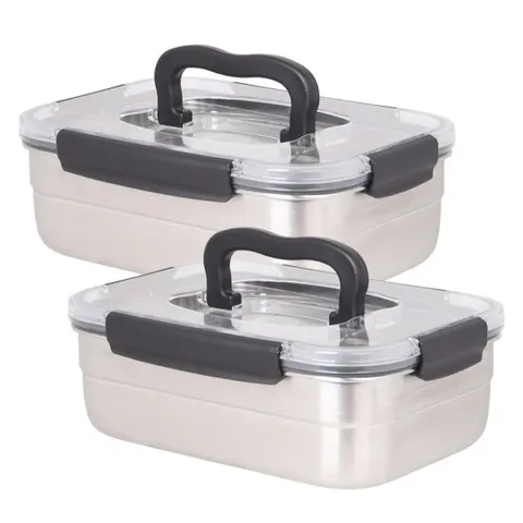 [초특가]쿡위즈 모노 스텐레스 밀폐용기 핸디김치통 2.4리터 2개