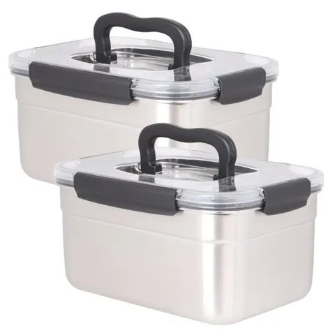 [초특가]쿡위즈 모노 스텐레스 밀폐용기 핸디김치통 3.6리터 2개