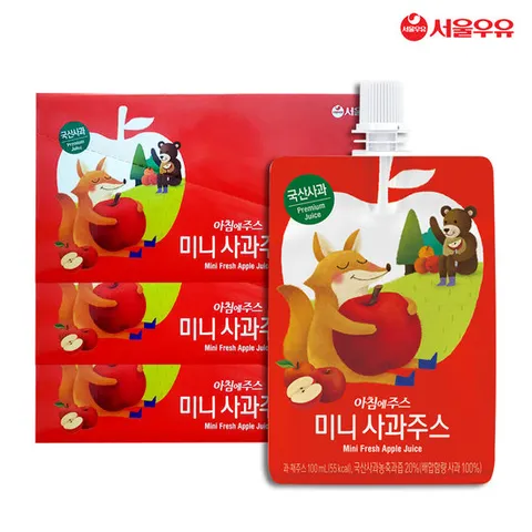 서울우유 아침에주스 미니 사과주스 100ml 30팩