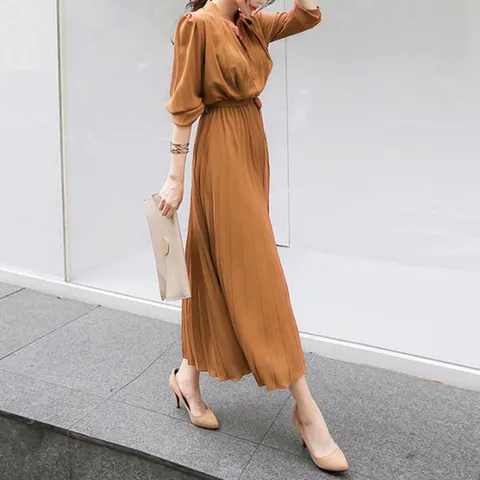 [이쁘다] 케이 플리츠 롱 원피스