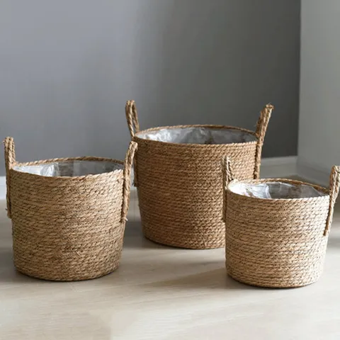 청년리빙 라탄 화분 바구니M