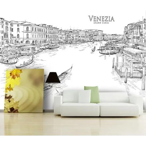 [크레용벽지] 베네치아 스케치 포인트 뮤럴벽지