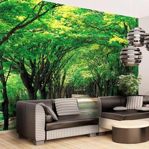 [크레용벽지]  푸르른 가로수길 포인트 뮤럴벽지