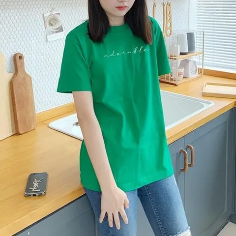 [험블스튜디오] 심플 레터링 라운드넥 반팔티 그린