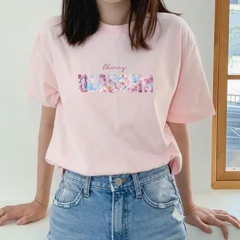 [험블스튜디오] 체리블러썸 레터링 로고 루즈핏 면 반팔티