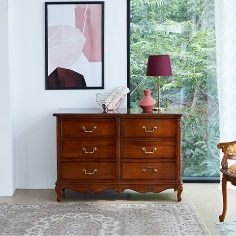 [퍼니프랑] 수입 엔틱가구 TR 46 우드 컬러 수납 양서랍장