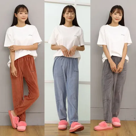 남여 수면바지 레터링밍크  잠옷바지 홈웨어