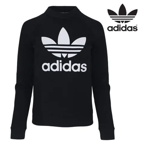 아디다스 여성 크루 스웨트 로고 긴팔 티셔츠 DV2612