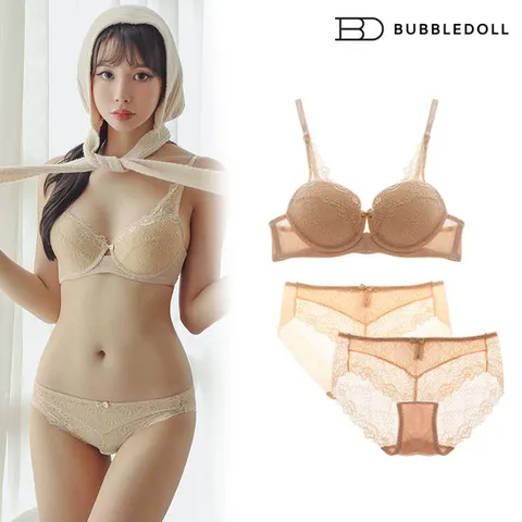 사만다 스킨 와이어 브라1+팬티2 속옷세트