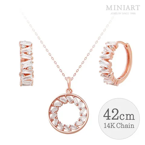[미니아트] 14K 로즈골드 주얼리 세트_클레오 42cm