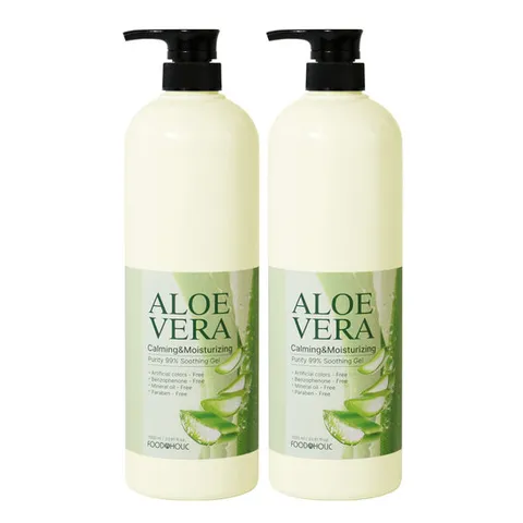(1+ 1)푸드어홀릭 알로에베라 수딩젤 1000ml /펌프형 대용량 병풀추출물함유 진정 수딩겔