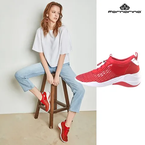 [포나리나] 여성 6.5cm 글리터 네트 스페셜 스니커즈 F201SE03RD