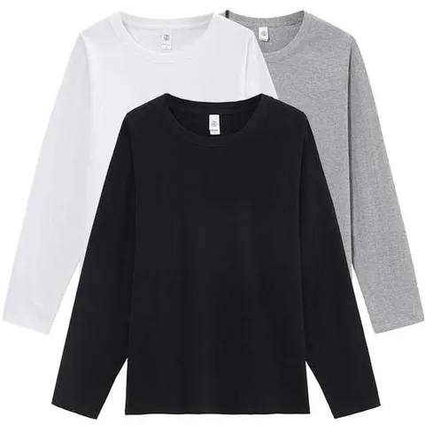 3장세트 제이케이sp 남성 여성 순면100% 라운드 무지 기본 티셔츠 면티 긴팔티
