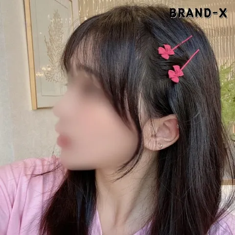 [브랜드엑스] 연말 패키지 레드 실핀 집게핀 머리끈 3종