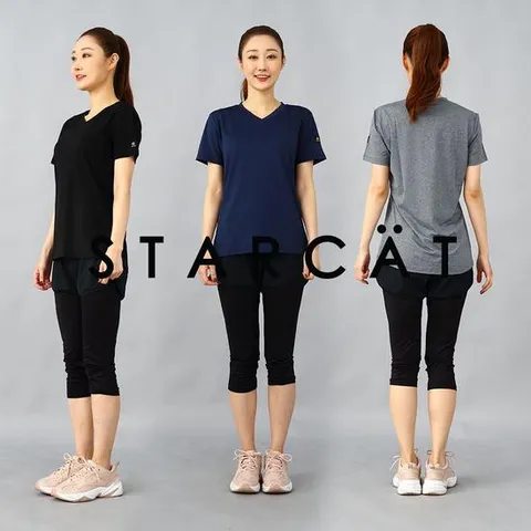 요가복 필라테스복 여성운동복 상의  슬림롱브이넥반팔 A6TS04P5