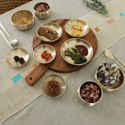 명성유기 방짜 궁중 2인 반상기세트 유기그릇 예단