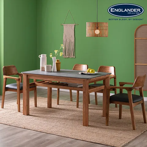 잉글랜더 위니펙 원목 통세라믹 4인용 식탁세트(의자4)