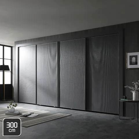 장인가구 유니크 베이직 엠보매트 슬라이딩붙박이장 300cm