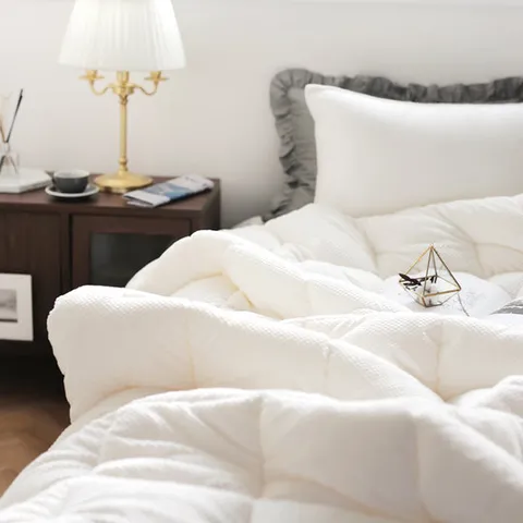 소프트 스퀘어 아이보리 극세사 차렵이불 SS