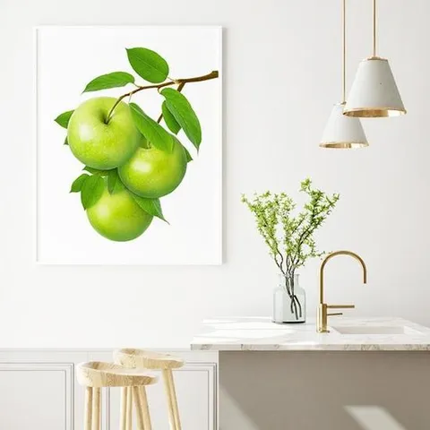 사과No52 금전운을 부르는 청사과 그림액자 3호(27x19cm)