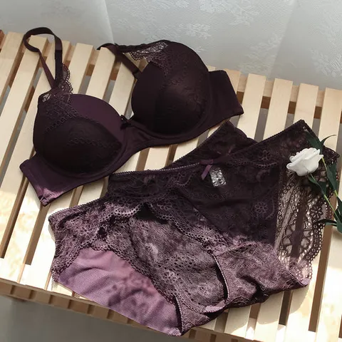 조세핀 다크퍼플 와이어 브라1+팬티2 속옷세트